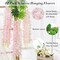 12 Pack Wisteria Hanging Flower Garlands (White & Light Pink)